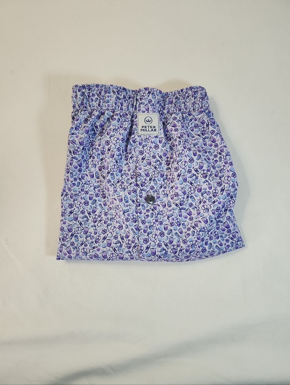 Men's Peter Millar Sleep Shorts Blue purple allover Print Loungewear size M - Picture 5 of 5